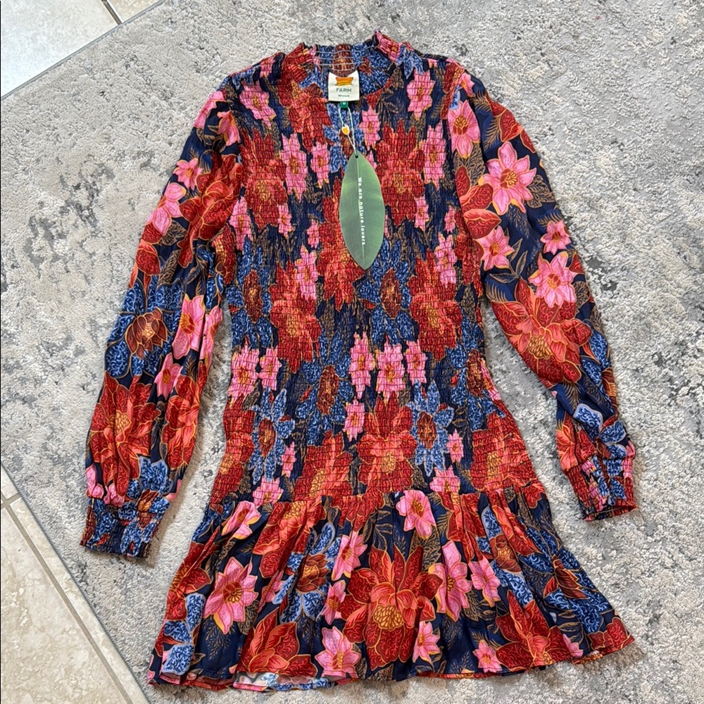 Farm Rio Floral Long Sleeve Dress